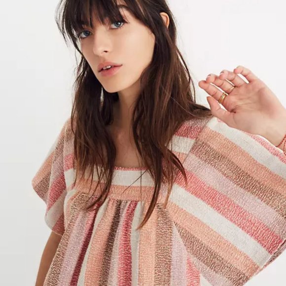 ✨Last Call✨ Madewell Butterfly Top in Sherbet Stripe - Picture 2 of 4